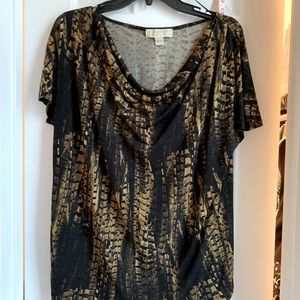 Michael Kors  Abstract Animal Print Top